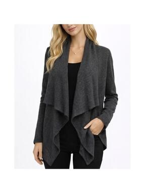 J. Crew Drapey Brushed Fleece Wool Blend Sweater Gray H2957 Size S